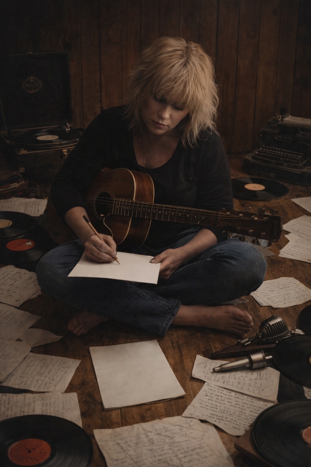 Lorrie Lynn in warm cabin light